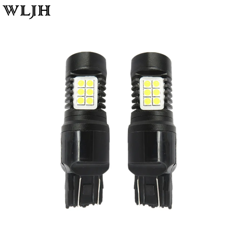 

WLJH 2pcs 7443 7444 W21/5W Led Lamp 22W SMD3030 LED Bulbs Car Auto Tail Light Bulb Brake Light Rear Turn Signal Light 12V 24V