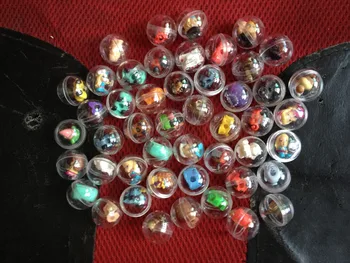 

50pcs Good Quality 28mm Chinese Version Squinkies Capsule balls with soft rubber cartoon figure car Mini Capsule Toy d21
