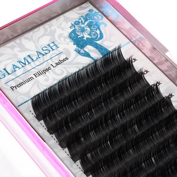 

GLAMLASH Flat Ellipse False Lashes Eyelash Extension Split Tips Ellipse Shaped False Eyelashes