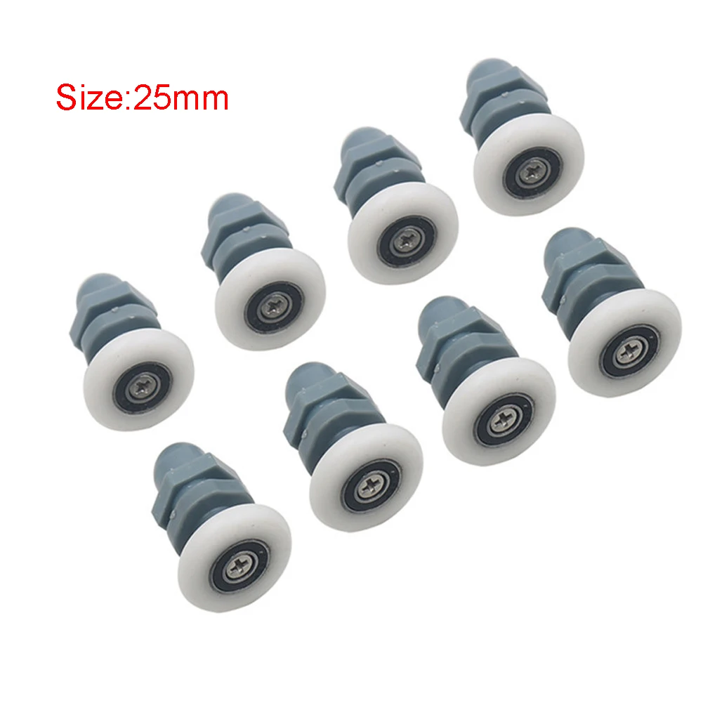 

8pcs Bath Smooth Cabin Home Sliding Tool Accessories Runners Wheels Shower Door Rollers Pulley Bearing Hardware Arc Pullers
