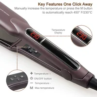 Korean Hair Straightener Keratin Treatment Floating Wide Plate Ceramic Flat Iron Dual Voltage Hair Curling Iron Salon Styler 2