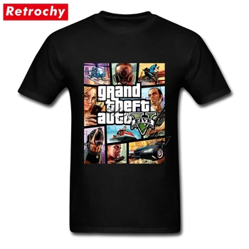 

2019 Designer T-shirt GTA GRAND THEFT AUTO V Men's T Shirt Black Short Sleeve Unique Tshirt Teenager Oversize Official Merch
