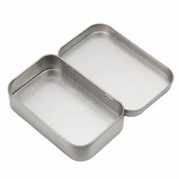 

Metal Tin Silver Flip Storage Box Case Organizer For Money Coin Candy Key