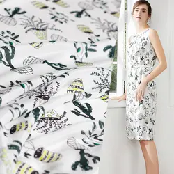Pearlsilk 12 momme крепдешин горшок с принтом 100% шелк тутового материалы летнее платье DIY ткани Бесплатная доставка