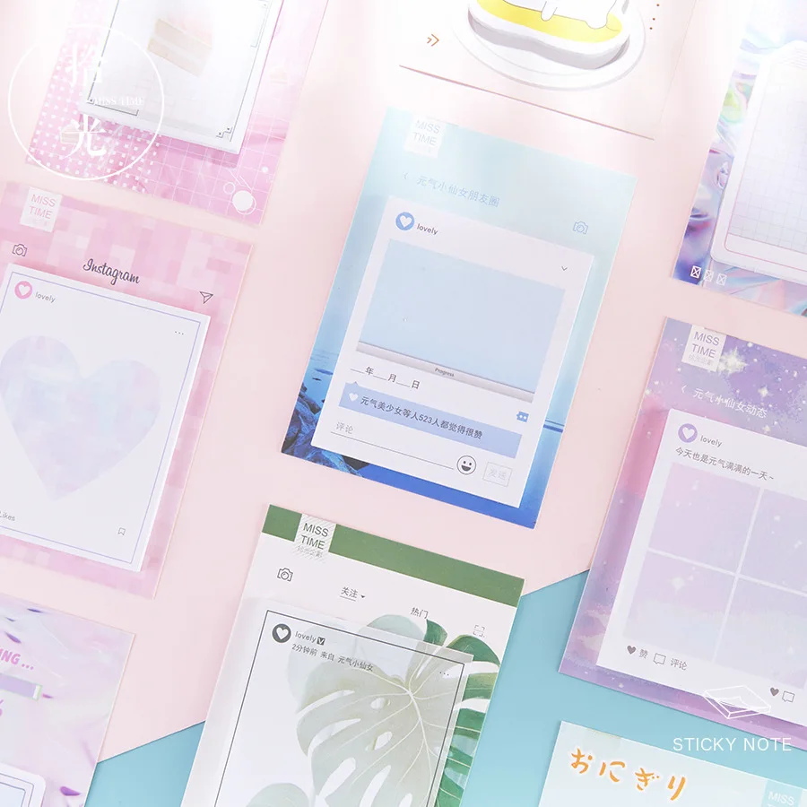 

30 Pages We Chat Insta Planner Stickers Sticky Notes Stationery Memo Pad Notepad Decoration Fashion Sticker