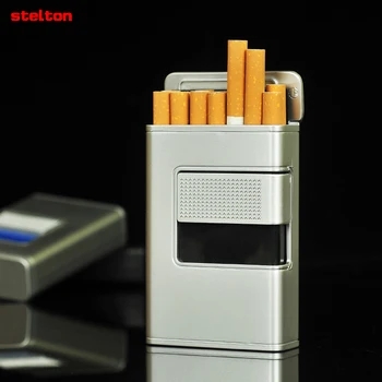 

Automatic Flip Light Plastic Cigarette Box 14 Personalized Creativ, Moisture-proof Pressure Resistant Cigarette Boxes.