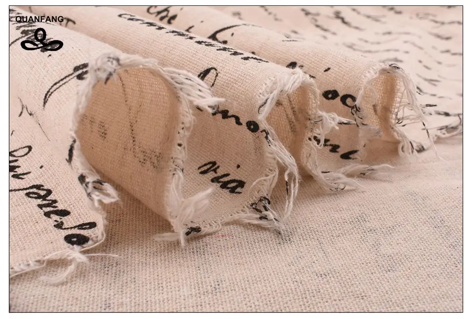 QUANFANG французская серия, хлопковая льняная ткань с принтом для лоскутного шитья, шитья, поделок, дивана, скатерти для мебели, полуметра
