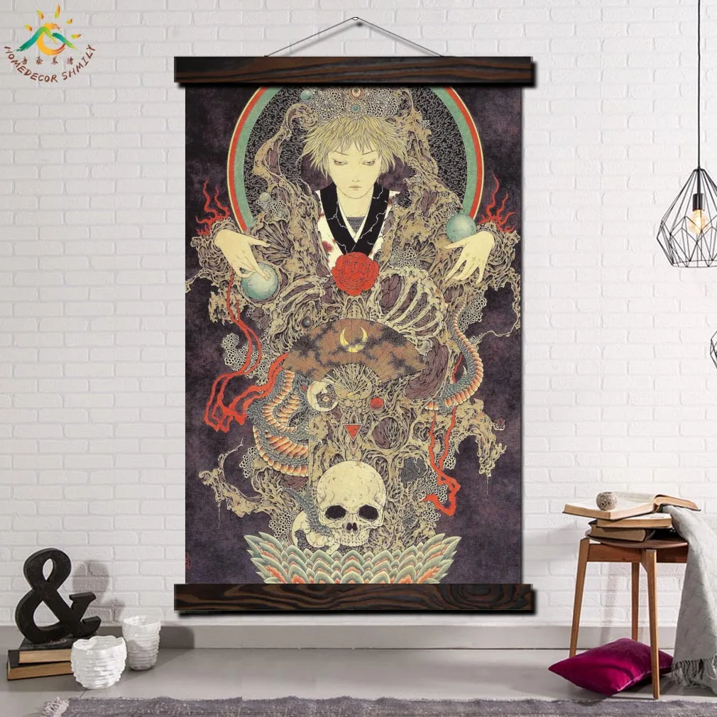 

yamamoto Skull Art Picture Modern Wall Art Print Pop Art Picture And Poster Frame Hanging Scroll Canvas Painting Canvas Poster