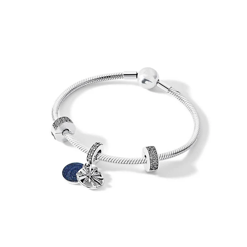 

SNS 2018 Winter New 100% 925 Sterling Silver Wintry Holiday Dazzling Wishes Bracelet Set for Women Authentic Silver Jewelry