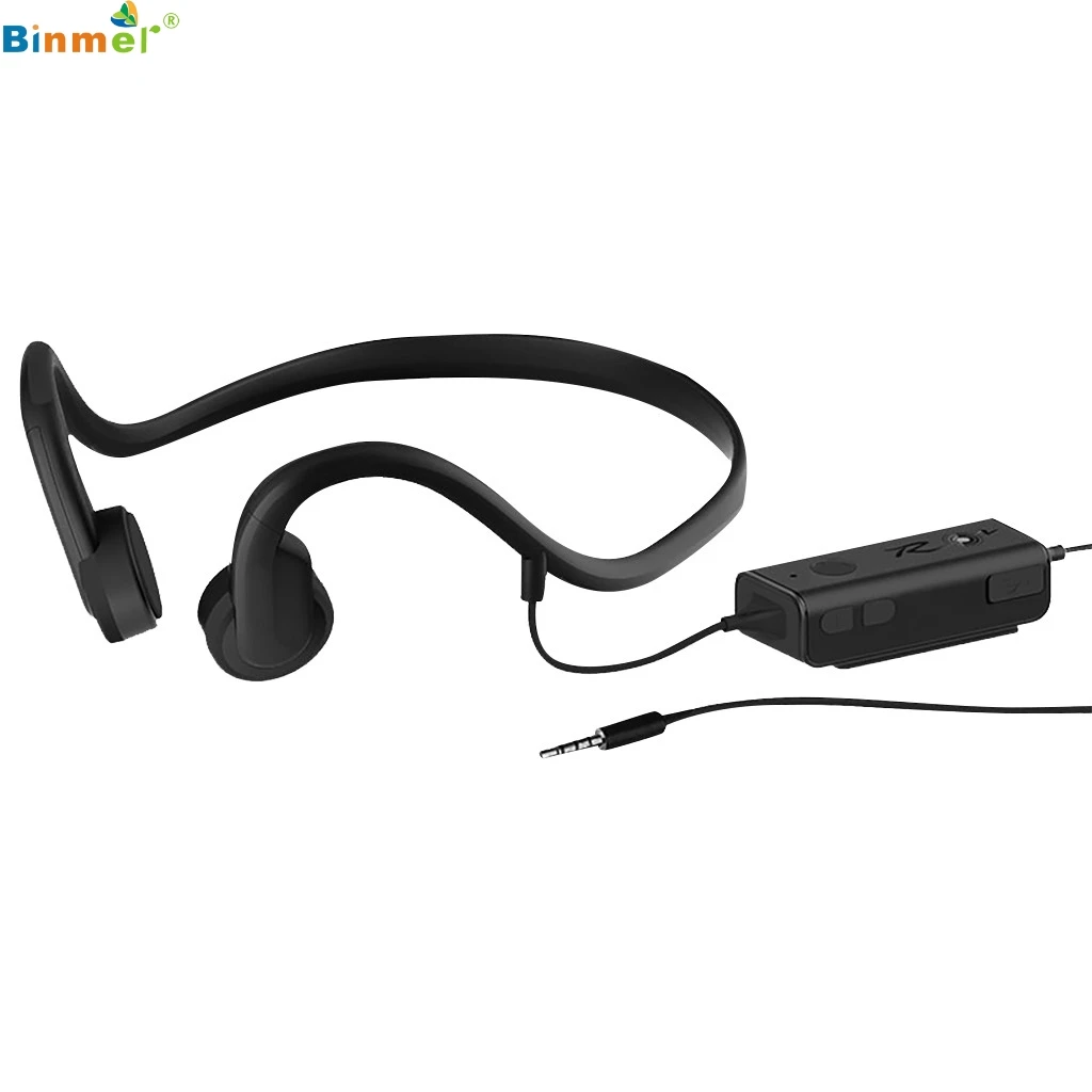 

Binmer 3.5mm wired bone conduction earphone with wheat Bluetooth 4.1 earphone wireless sports waterproof and sweatproof earphone