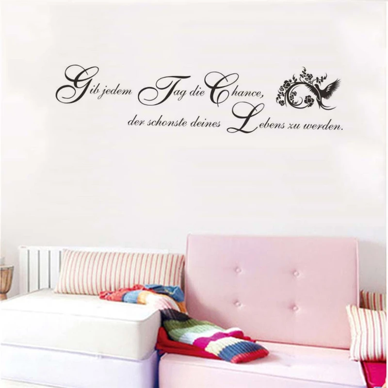 Gib Jedem German Letters Love Quotes Flower Words Wall Sticker Home Decor For Livingroom Bedroom Zitate Wandaufklebe Liebe 005 Wall Stickers Aliexpress