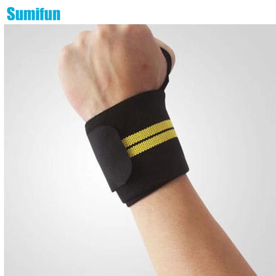 1Pair Weight Lifting Sports Wristband Gym Fitness Wrist Thumb Support