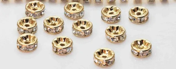 

New arrival! 100 pieces 8M GOLDE SPACERS Beads fit bracelets! crystal