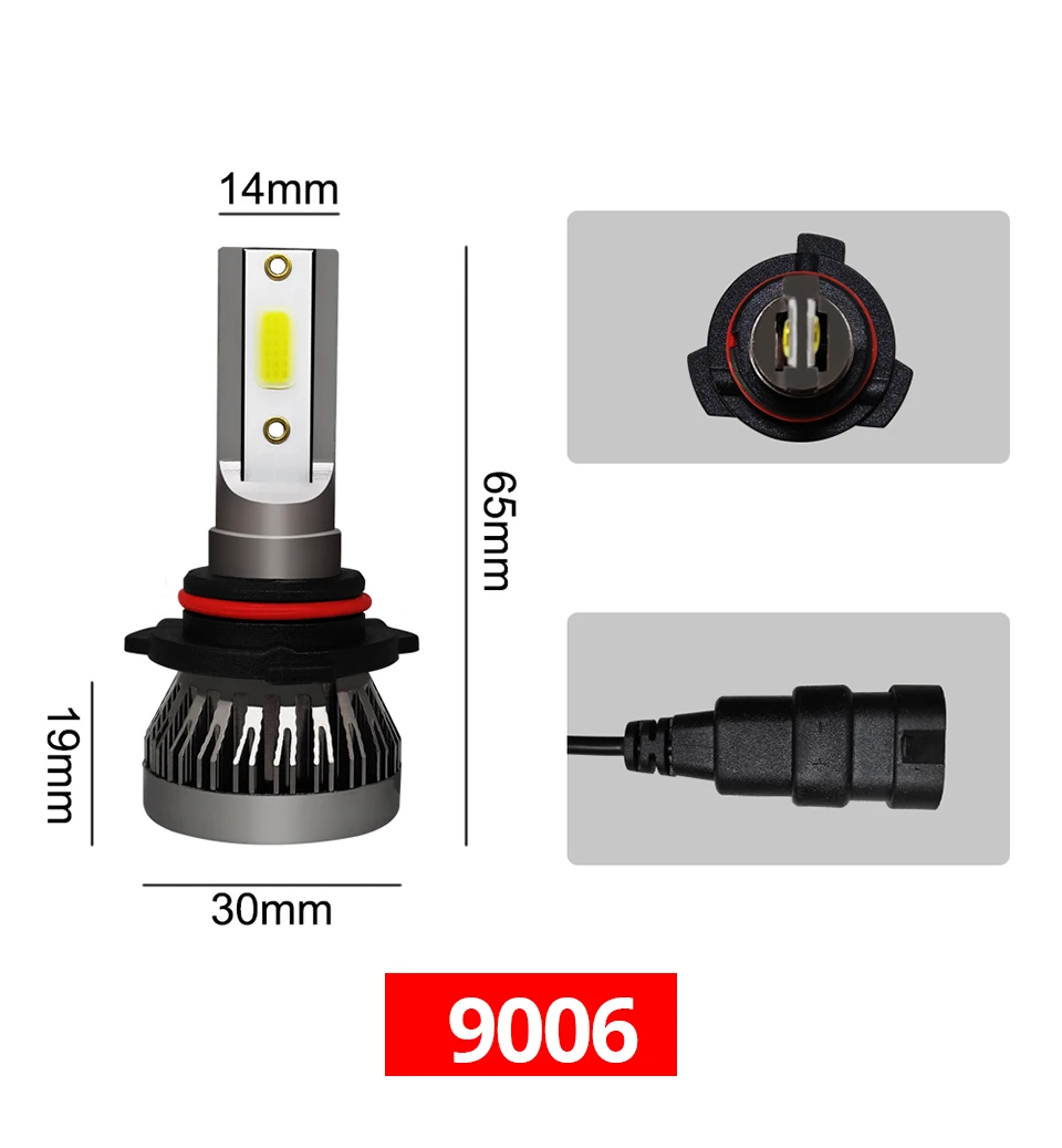 2 шт. H7 светодиодный 8000Lm мини автомобильный лампы для передних фар H1 светодиодный H7 H8 H9 H11 фары 9005 HB3 9006 HB4 Авто Светодиодный Светильник 3000K 4300K 6500K 8000K