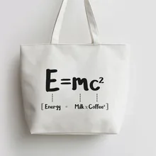 E MC2 молоко X Кофе Холст сумки сумка для покупок с персонажем из мультфильма Shopper Бакалея сумка GA976