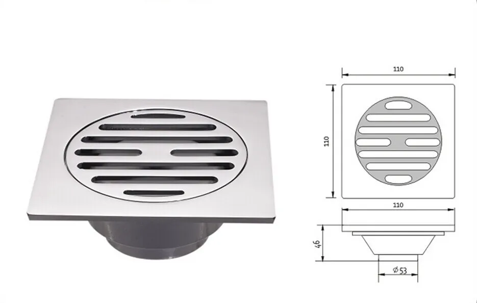 floor drain size