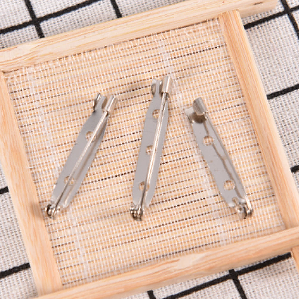 

20pcs/lot White K Tone Iron Metal Brooch Base Back Bar Pins Findings Jewelry Making Handmade DIY Gifts For Women Men