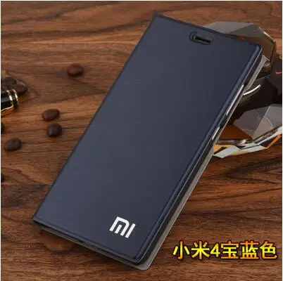 Размер Xiaomi Mi4 чехол-подставка из искусственной кожи чехол для Xiaomi Mi4 M4 чехол для телефона флип-чехол для Xiaomi Mi4 M4 - Цвет: Синий