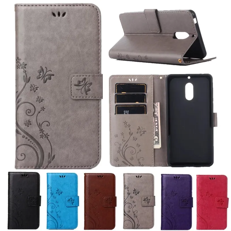 

For Nokia Lumia 630 640 XL 650 730 830 850 N3 N5 N6 Butterfly Flower PU Leather Magnetic Wallet Flip Holster Case Cover