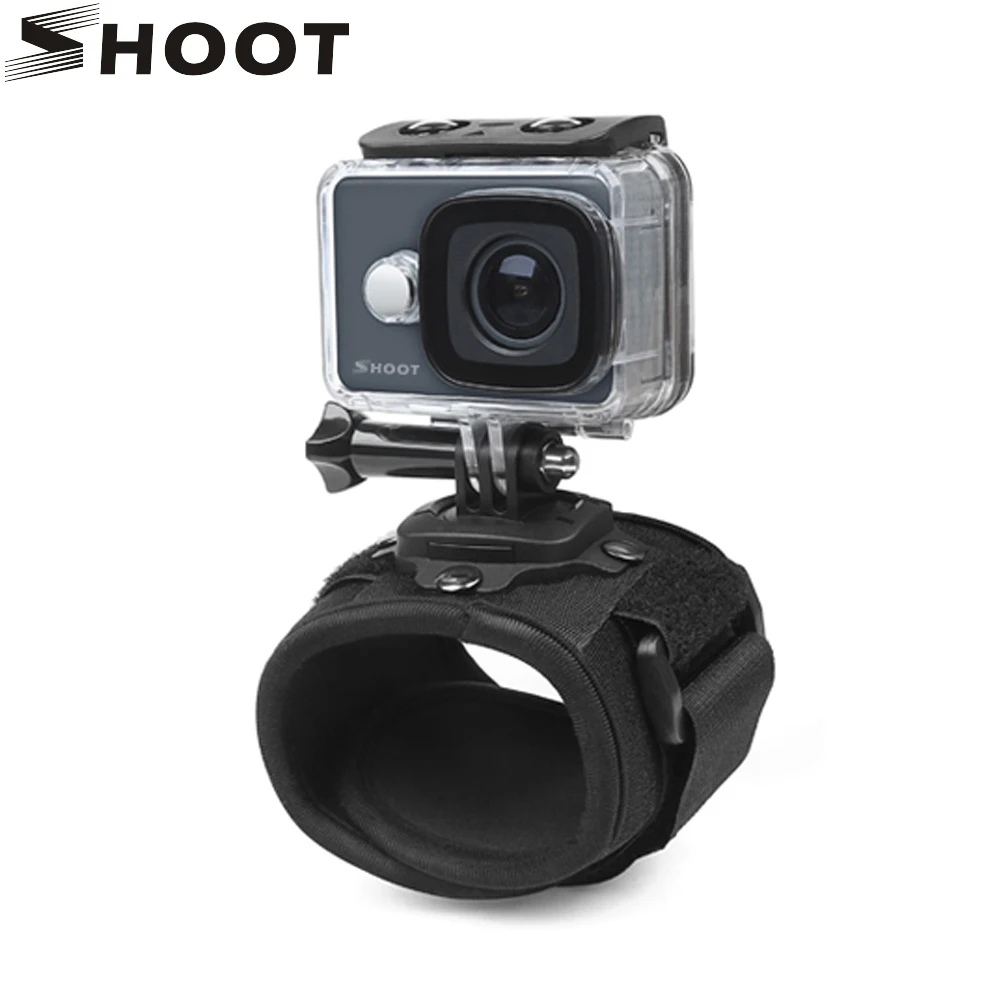 Крепление на запястье для GoPro Hero 9 8 7 5 Black Session Xiaomi Yi 4K Sjcam Sj8 Pro Sj4000 Go с вращением 360