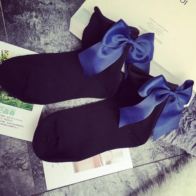 LIEBE ENGEL Women's Lovely Candy Color Bow Socks Cute Casual Contrast Color Short Socks for Lady Girls 19 Colors 2017 1
