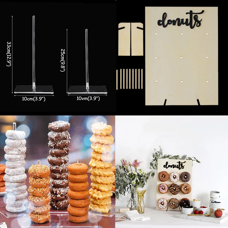 

Wooden Donut Display Wall For Wedding Party Decoration Doughnut Acrylic Stand Birthday Event Favors Donut Party Decor Supplies