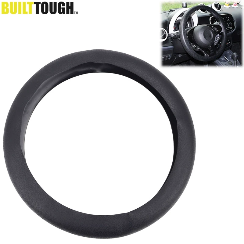 

Black Leather Texture Car Truck Vehicle Auto Soft Silicone Steering Wheel Cover Glove Universal Styling