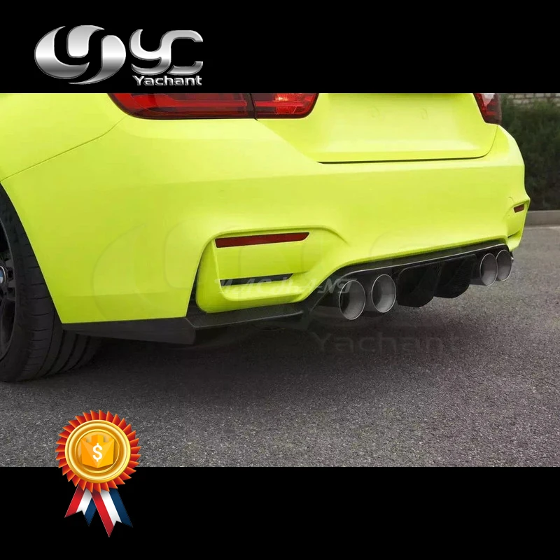 

NEW Carbon Fiber FRP Painted With Varnish Rear Bumper Diffuser Fit For 14-16 F80 M3 F82 F83 M4 VRS Style Rear Diffuser Lip