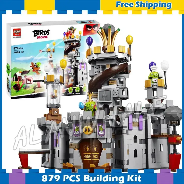 879pcs The Crazy Birds Movie King Pig's Castle 10510 Building Blocks Model Games Bricks Kids Sets Toys Gift Compatible With Lego
