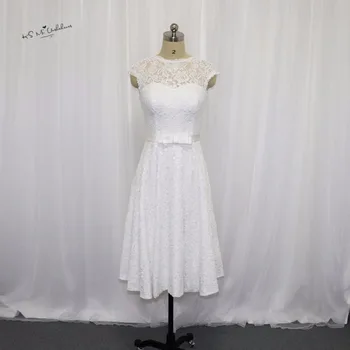 

Vestido de Noiva Curto Vintage Short Wedding Dress Lace 2017 Wedding Gowns Knee Length China Bride Dresses Corset Back Plus Size