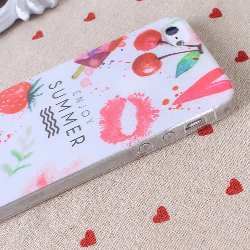 Thin Soft Tpu Fruit Cactus Case Cover  For iPhone 7 6 6S 5 5S SE 4 4S Cute 12