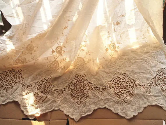 scalloped lace fabric by the yard