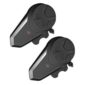 

Bluetooth Motorcycle Headset Helmet Intercom FM Radio MP3 GPS Walkie-Talkie Waterproof Ski Intercom 800-1000m Double Pack