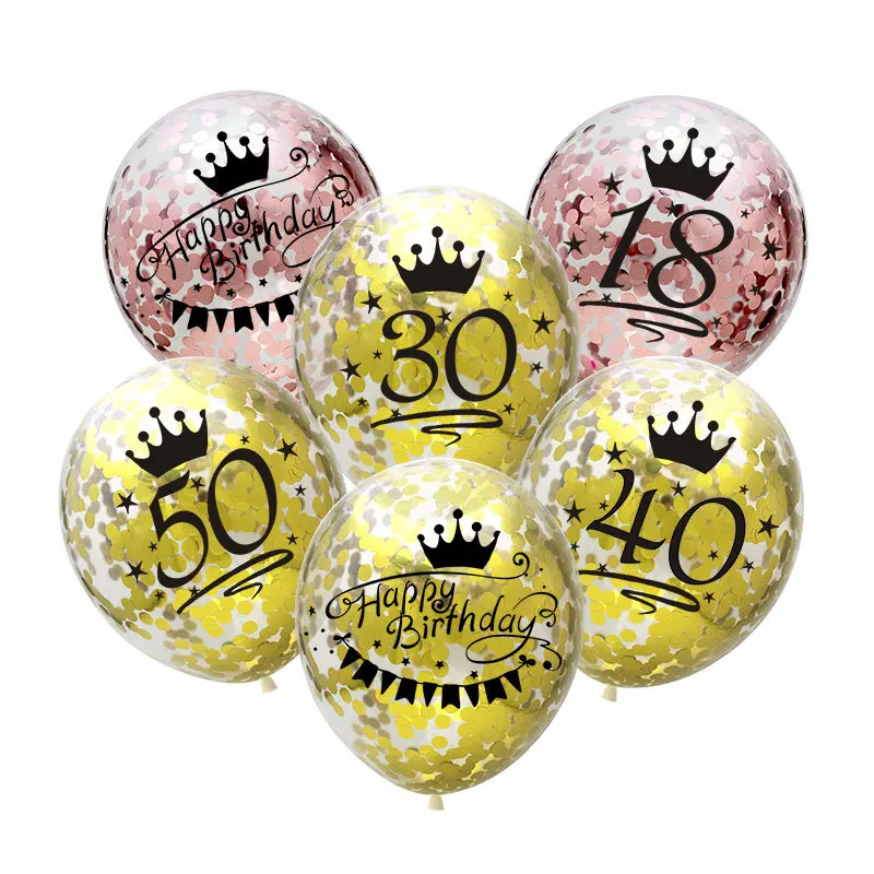 

5pcs 60 50 40 30 21 18 Birthday Balloon Confetti Inflatable Balloon Birthday Party Decoration Wedding Decor Supplies Ballon,Q