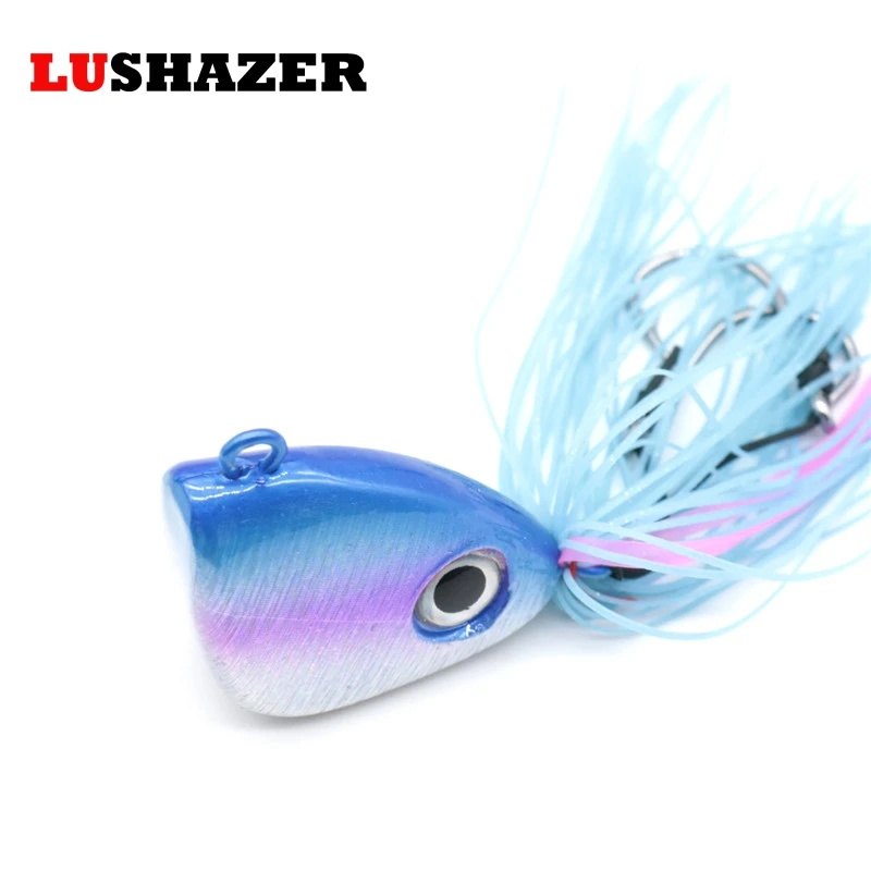 LUSHAZER Fishing lead head hook spoon metal lures 150g jig heads for