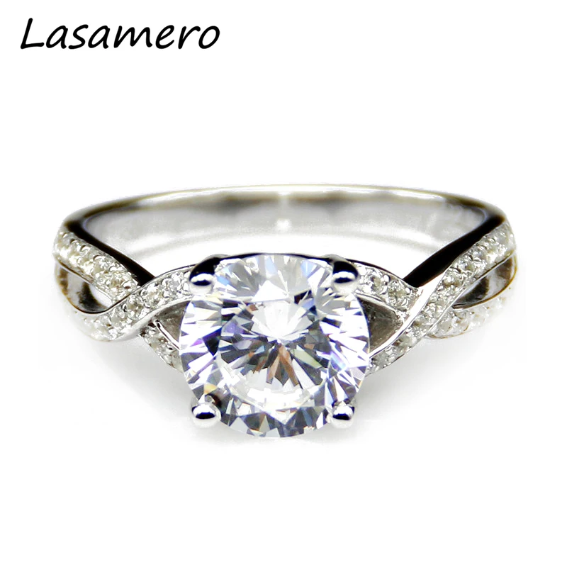 

Test Positive 1CT Moissanites Lab Grown Diamond Cross Band Ring 9k White Gold Engagement Wedding Rings Fine Moissanites Ring