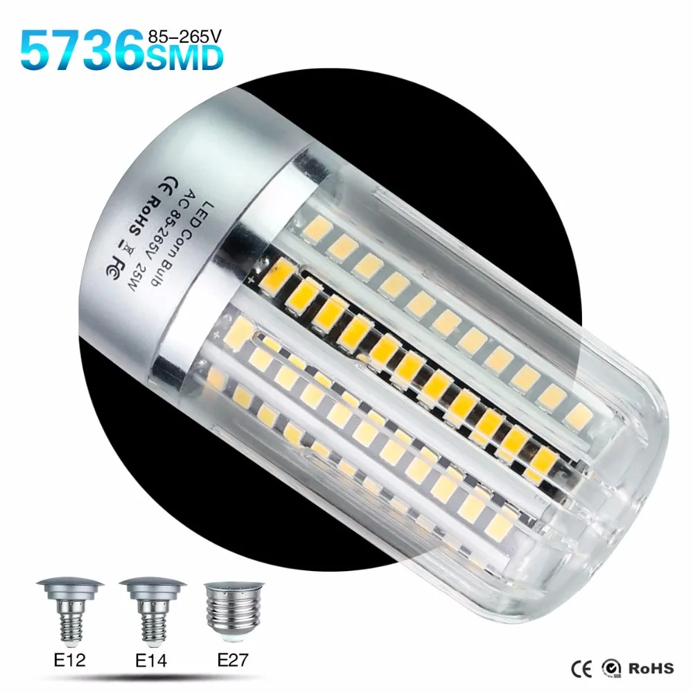 

E27 E14 E12 Led Corn Lamp SMD5736 25W 20W 15W 10W 5W High Power Lampada Led For Hotel Kitchen Led Lighting 110V 220V 120V 230V