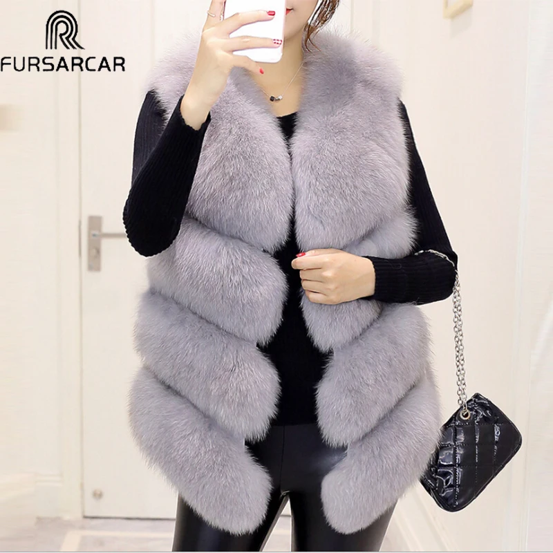 Natural Fur Vest Winter Women's Real Fox Fur Brand Fashion