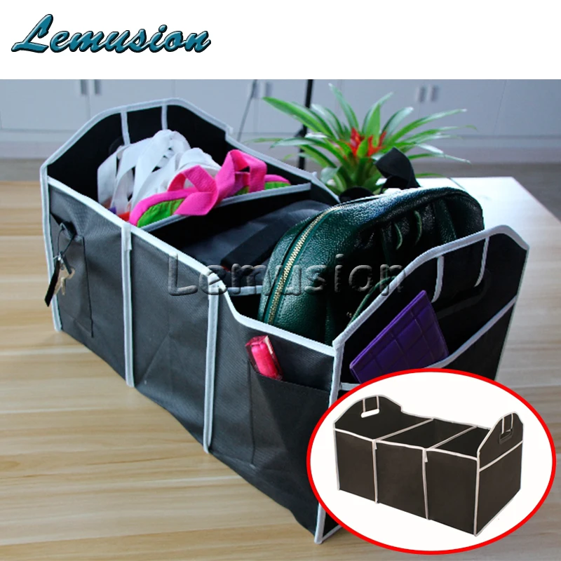 

Car styling Folding Storage Box Car Trunk Bag Net For Honda CRV Peugeot 3008 2008 Mazda 6 3 Volkswagen Polo Suzuki Grand Vitara