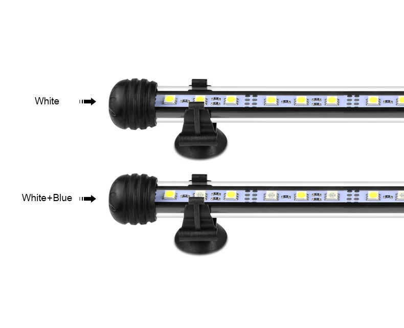 AIMENGTE 19/29/39/49 см аквариума светодиодный светильник белый/бело-голубые Водонепроницаемый бар воздушный пузырь лампа+ 110 V-220 V штепсельная вилка европейского стандарта