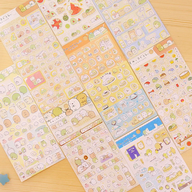 8 шт./лот Kawaii животных наклейки Sumikko Gurashi Пингвин медведь бумажные наклейки для письмо кадр скрапбукинга инструменты канцтовары F142