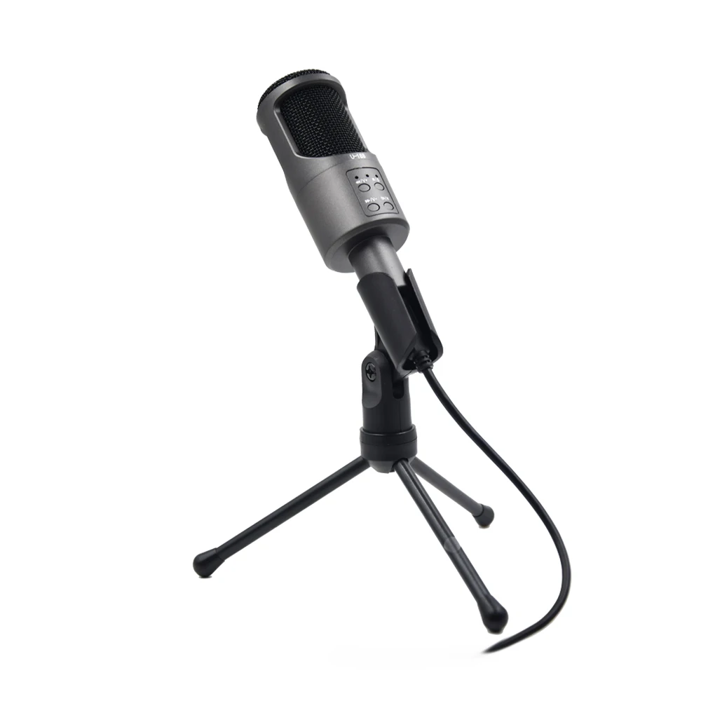 

SikkiS Condenser Microphone USB 2.0 Noise Isolating with Stand for KTV Net Host Live Show Recording Online Games Chat U-188