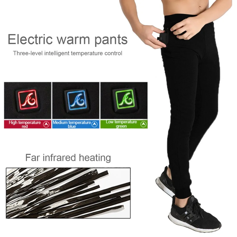 

Outdoor Riding Skiing Pants USB Three-Level Heating Plus Velvet Power Intelligent Heating Leggings Velvet Heating Pants