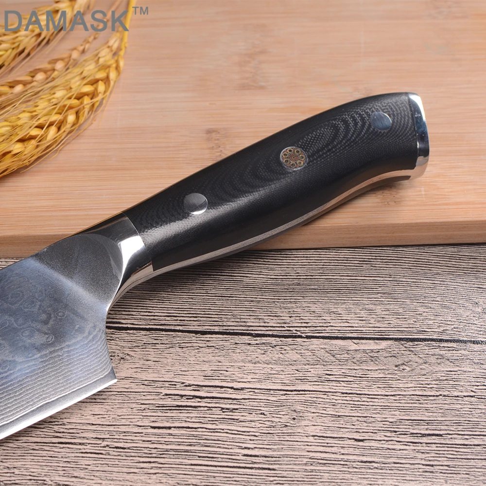 Дамасский стальной нож шеф-повара Santoku, кухонный нож, профессиональные японские кухонные ножи для шеф-повара, нож для мяса Gyutou