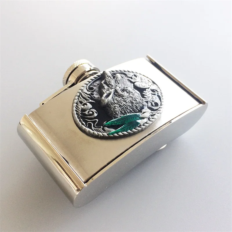 Мужская пряжка для ремня в западном стиле Wolf 3oz из нержавеющей стали Пряжка также