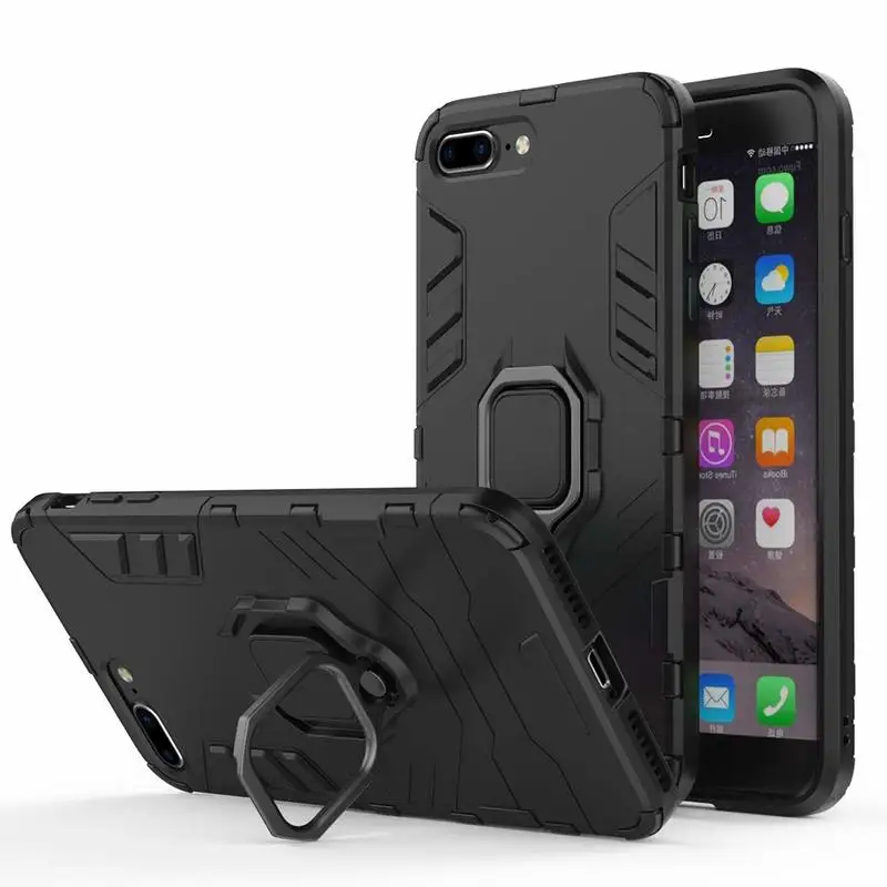 

Heavy Duty Protection Hybrid Rugged Shockproof Case Cover with Rotation Finger Ring Holder for Iphone 6 7 8 X Xs Xr Xsmax Case