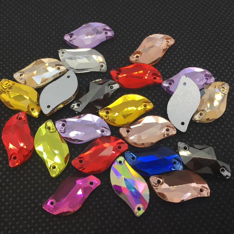 

1 All Size&Color Top Quality Crystal 10x20mm Sew On Rhinestones Beads , Flatback S shape Stone For DIY Garment