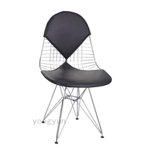 Минималистичный Современный модный стул из обеденного гарнитура проволочный стул железная хромированная сталь с пластиковый стул(2 мундштук