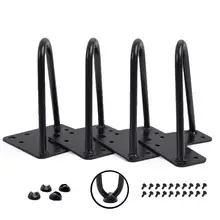 6 inch Satin Black Hairpin Legs with Screws, Century Modern Table Legs, for Coffee Table,TV Stand,Sofa Side Table,Night Stands