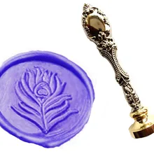 Винтажный необычный Павлин перо изображение на заказ логотип роскошный воск печать штамп латунь Павлин металлическая ручка подарочный набор